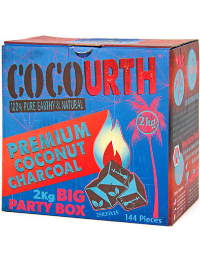 COCOURTH PREMIUM COCONUT CHARCOAL 2KG BIG PARTY BOX 144 PIECES