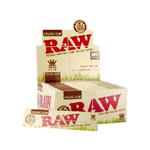 RAW ORGANIC HEMP KING SLIM ROLLING PAPERS