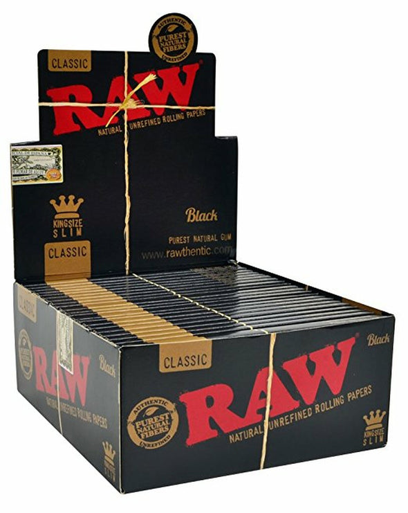 RAW CLASSIC BLACK - KING SIZE SLIM 50 PK RETAIL DISPLAY